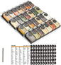 Spice Drawer Organizer with 28 Spice Jars, 386 Spice Labels, 4 Tier Seasoning Rack Tray Insert for Kitchen Drawers, 13" Wide X 17.5" Deep